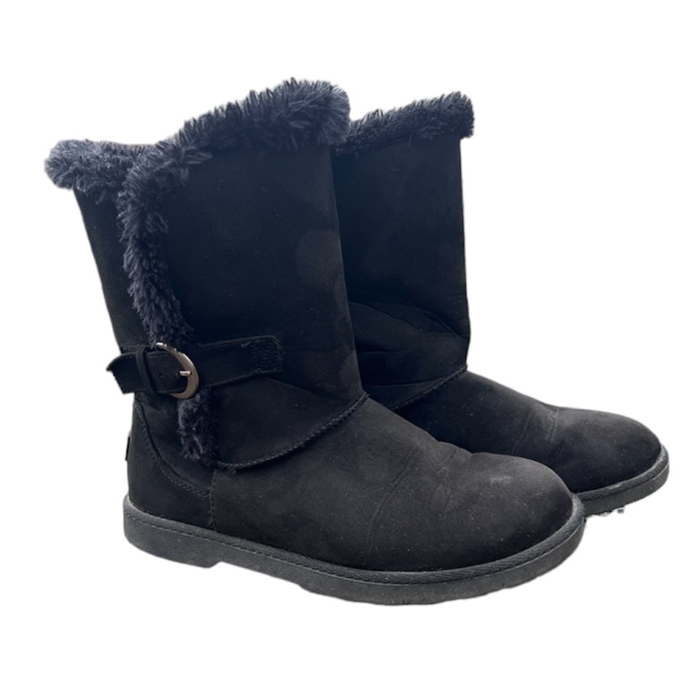 - Makalu 7.5 Gabrielle Black Suede Fur Lined Snow Boots SZ 7.5! EUC!